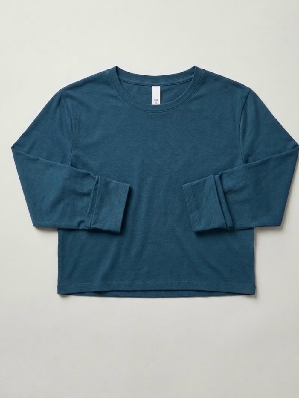Wild Fable Women's Teal Long Sleeve Cropped Shirt - Like New